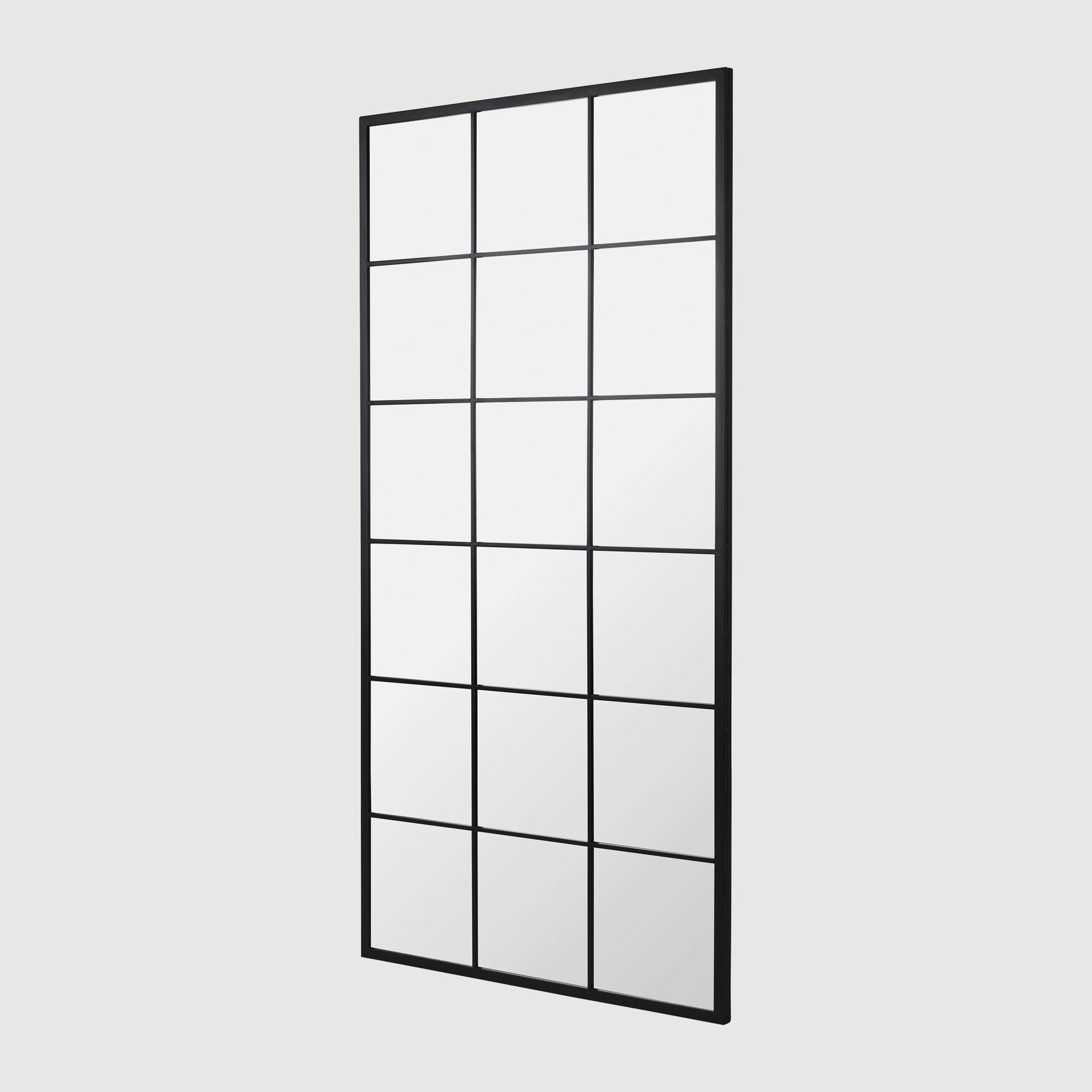 Grid Mirror No.1 | Großer Wandspiegel mit schwarzem Rahmen 220 × 110 cm - Blossholm