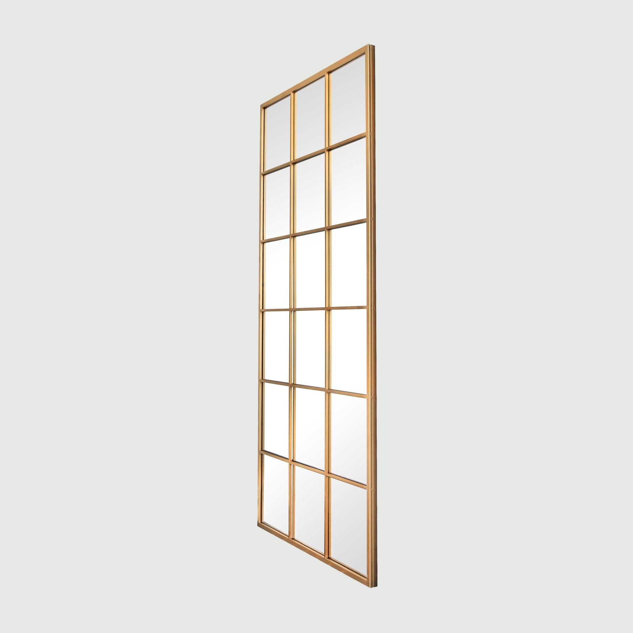 Grid Mirror No.2 | Spiegel mit Eisenrahmen und Goldfinish 200 × 100 cm - Blossholm